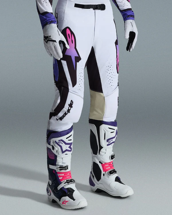 Alpinestars Supertech AFD Vista Hose – Weiß/Lila/Schwarz Gr. 36